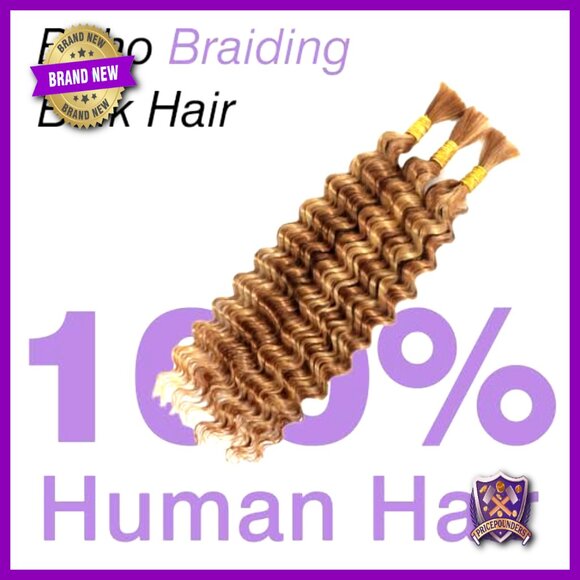 18 Inch Deep Wave Human Hair Extensions 110g 3 Bundles Boho Braids